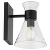 Quorum Lighting 5119-1-259 Beldar Wall Mount, 1-Light 100 Watts, Matte Black W/Clear Glass view 4