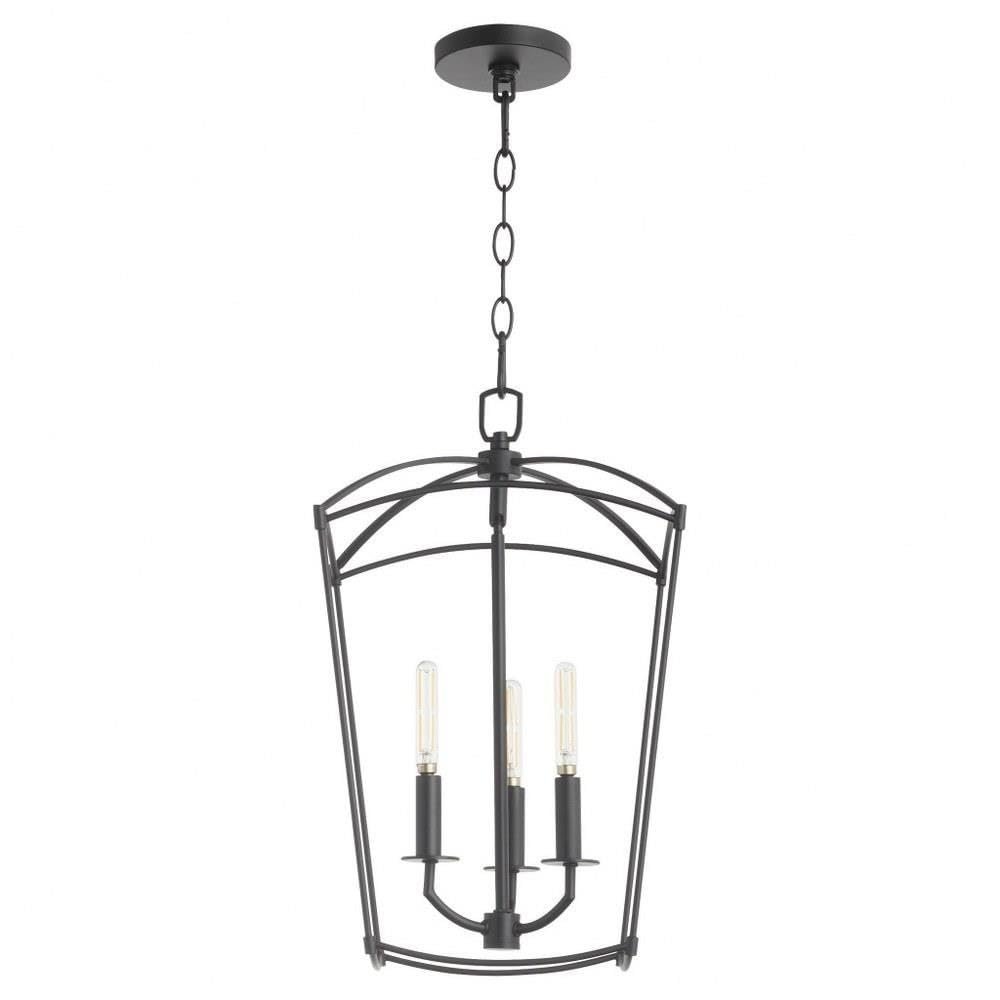 Quorum Lighting 6812-3-59 Mantle Entry Light, 3-Light 180 Total Watts, Matte Black