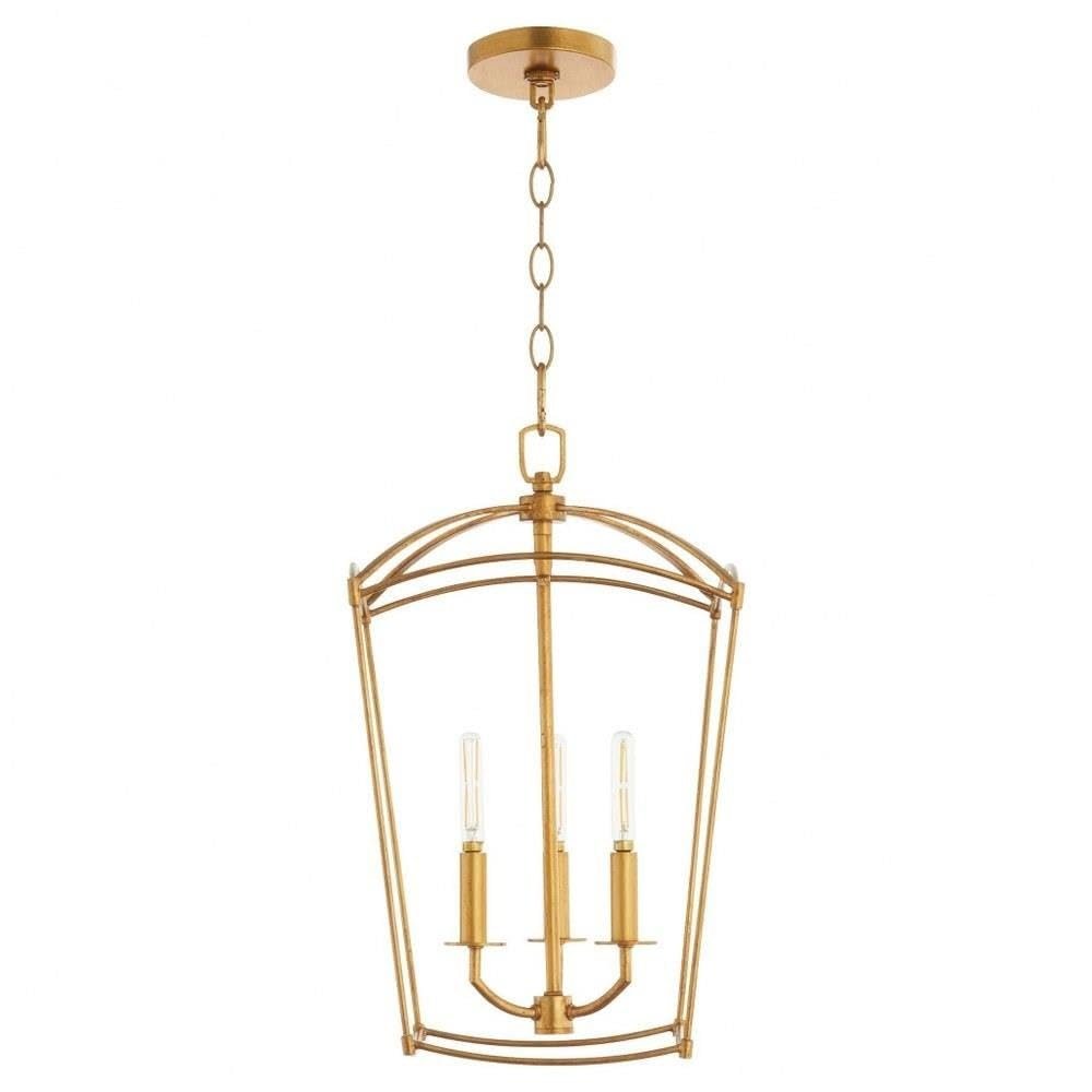 Quorum Lighting 6812-3-74 Mantle Entry Light, 3-Light 180 Total Watts, Gold Leaf