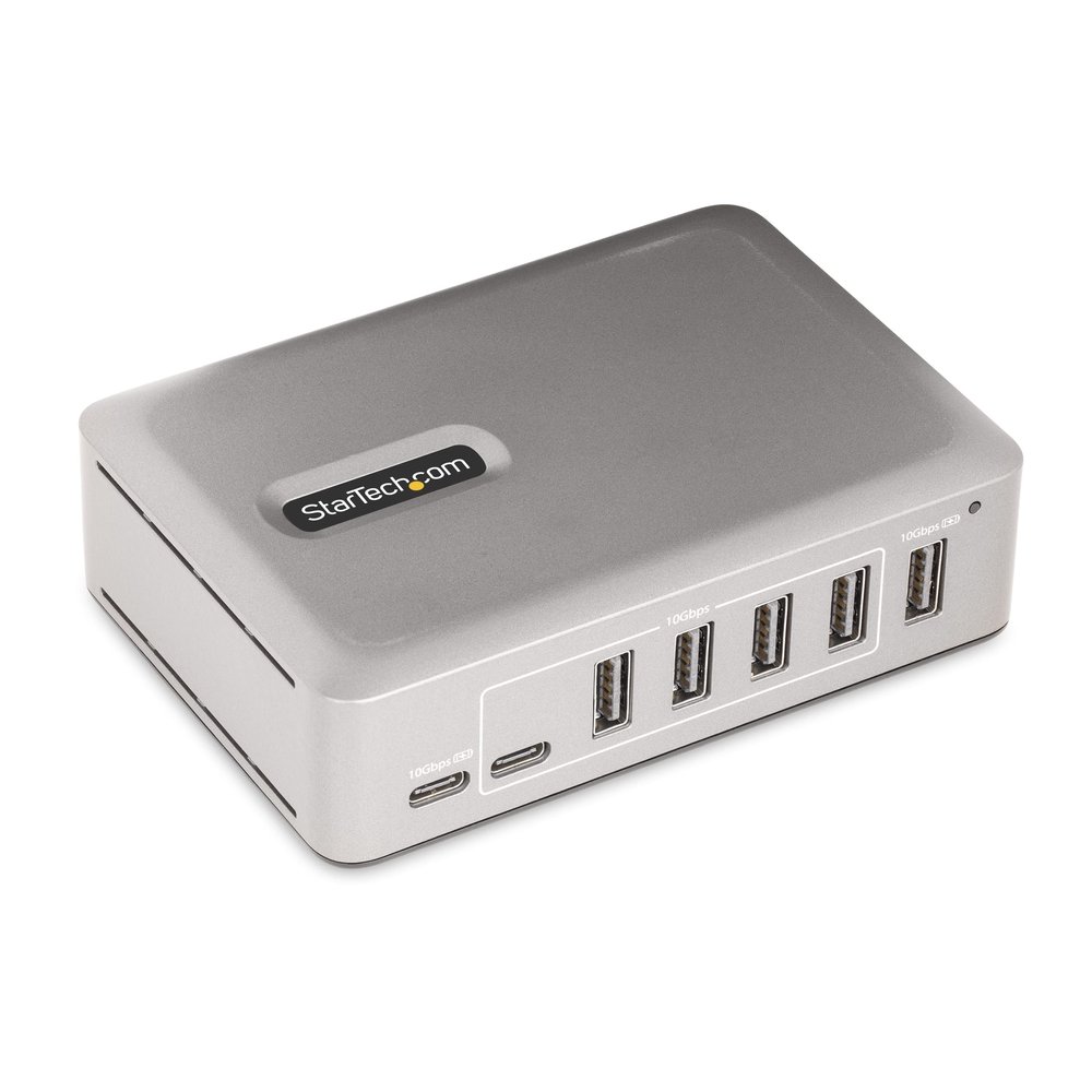 StarTech.com 7-Port USB-C Hub - 5X USB-A/2x USB-C - Self-Powered w/65W Power Supply - USB 3.1 10Gbps - Desktop/Laptop USB Hub w/3ft USB-IF Certified Locking Cable - USB C Splitter, TAA