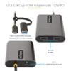 StarTech.com USB-C to Dual-HDMI Adapter, USB-C/A to 2X HDMI Converter, 4K 60Hz, 100W PD Pass-Through, Win/Mac, TAA view 3