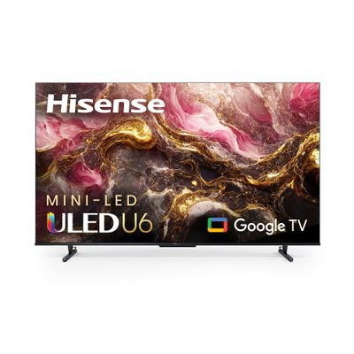 Hisense 55-Inch Class U6 Series Mini-LED ULED 4K UHD Google Smart TV (55U6K) - QLED, Full Array Local Dimming, Dolby Vision IQHDR 10+, VRR Game Mode Plus, 240 Motion Rate, Alexa Compatibility