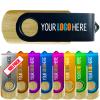 [16GB-100pcs] Custom Wooden USB Flash Drive 16GB with Frosted Metal Cover 100 Pack Bulk Wood USB Drives with Personalized Logo Customized Thumb Drives with Brand - Maple view 1