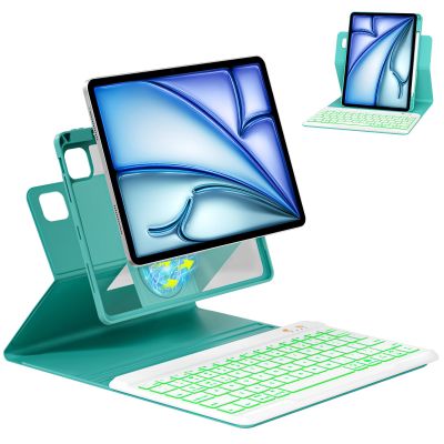 OPAKIT Magnetic Keyboard Case for iPad Pro 12.9-inch (6th, 5th, 4th, 3rd Generation) - 360 Rotatable Detachable - Wireless Keyboard Case for iPad 2018, 2020, 2021, 2022 (Teal)