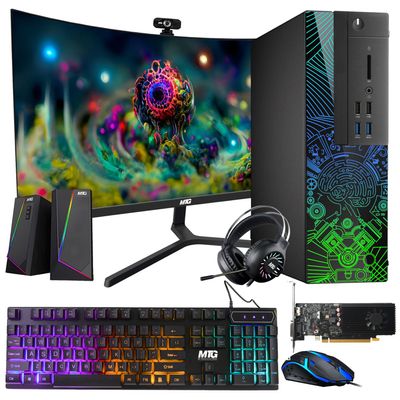 Lumos 8 Gaming Desktop PC, Intel Core i5 6th Gen, GT 1030 2GB DDR5, 16GB RAM, 256GB SSD + 1TB HDD 24 Inch Monitor, RGB Kit, Windows 11 (Renewed)
