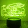 Jinnwell 3D Fire engine truck Night Light Lamp Illusion 16 Color Changing Table Desk Decoration Lamps Gift with Acrylic Flat ABS Base USB Cable Toy view 2