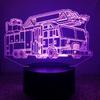 Jinnwell 3D Fire engine truck Night Light Lamp Illusion 16 Color Changing Table Desk Decoration Lamps Gift with Acrylic Flat ABS Base USB Cable Toy view 3