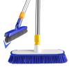 ITTAHO 12" Wide Floor Scrub and Grout Brush Set With Long Extendable Handle - Stiff Bristle Heavy Duty Cleaner for Tile, Deck, Garage, Kitchen, Bathroom view 1