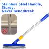 ITTAHO 12" Wide Floor Scrub and Grout Brush Set With Long Extendable Handle - Stiff Bristle Heavy Duty Cleaner for Tile, Deck, Garage, Kitchen, Bathroom view 4