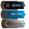 [4GB-50pcs] Custom Wooden USB Flash Drive 4GB with Frosted Metal Cover 50 Pack Bulk Wood USB Drives with Personalized Logo Customized Thumb Drives with Brand / - Walnut view 2