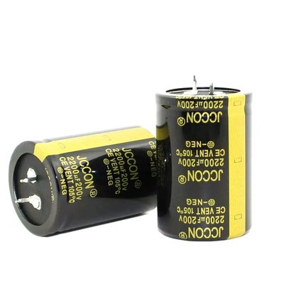 2pcs jccon 2200uf 200v Black Gold Audio Amplifier Power Supply Filter Horn Capacitor 35 * 50mm