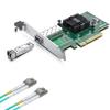 10Gb SFP+ PCI-E NIC with 10G MultiMode SFP+ LC Module with 3m OM3 LC to LC Fiber Patch Cable, Compare to Intel X520-DA1 Network Card, Single SFP+ Port, PCI Express X8, Support Windows/Linux/VMware view 1