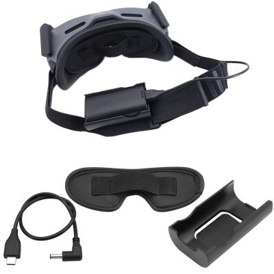for Goggles 2 Power Cable and Battery Bracket for DJI Avata Goggles 2, Battery Clip Holder with 30cm Charging Cable and Lens Protector Cover for DJI Avata Combo Goggles 2