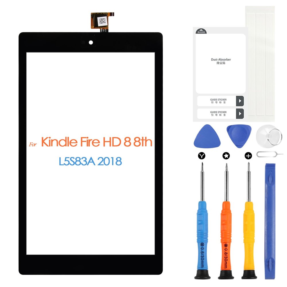 Touch Screen for Amazon Fire HD 8 (2018, 8TH Gen) - for Amazon Kindle Fire HD8 8TH L5S83A Digitizer Released Screen Replacement Front Glass Panel with Repair Tools (not LCD Display)