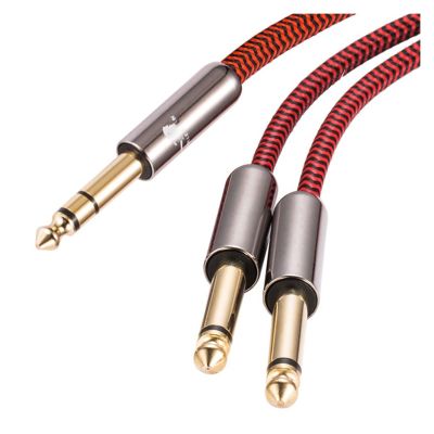 PIKETU Hengliang Store Cable Stereo 1/4" to Dual 1/4" Fit for Amplifier Sound Box Mixer Console 6.35mm TRS Jack Splitter Cable 1M 2M 3M 5M 8M (Size : 8meter)