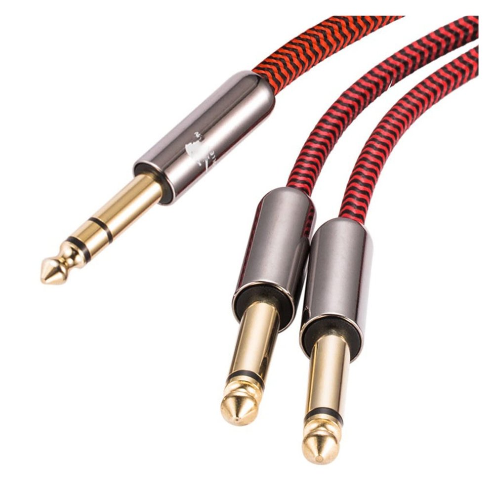 PIKETU Hengliang Store Cable Stereo 1/4" to Dual 1/4" Fit for Amplifier Sound Box Mixer Console 6.35mm TRS Jack Splitter Cable 1M 2M 3M 5M 8M (Size : 8meter)