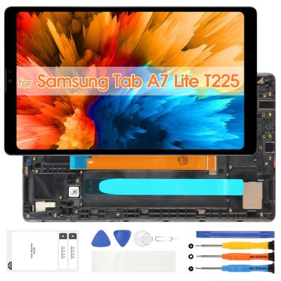 for Samsung Galaxy Tab A7 Lite (LTE Version) LCD Display - for Samsung T225 LCD Touch Screen Replacement for Galaxy Tablet A7 Lite SM-T225 LCD Digitizer Glass Assembly Repair Kit (with Frame, 8.7")