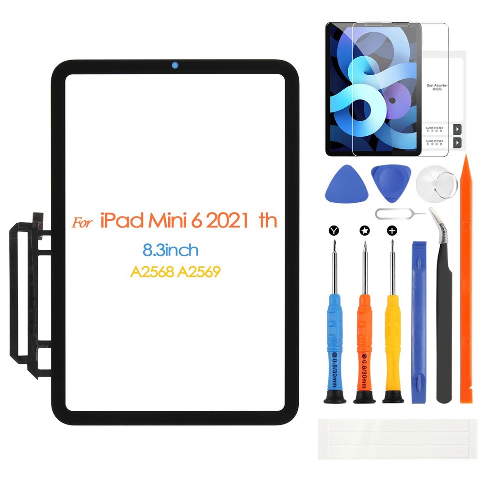 Touch Screen for iPad mini 6 Gen 2021, for iPad mini 6th Generation 8.3 inch Digitizer Model A2568 A2569 Screen Replacement Touchscreen Glass Panel with Repair Kit (not LCD Display)
