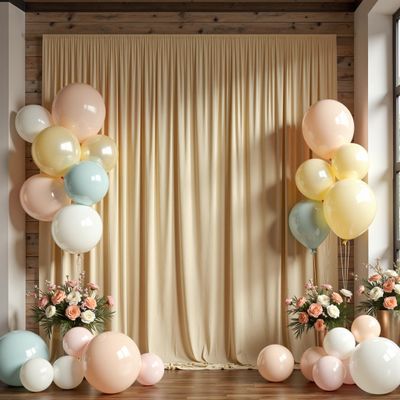 10ft x 8ft Wrinkle Free Champagne Backdrop Curtain for Wedding Parties, Thick Polyester Photo Backdrop Drapes for Baby Shower Engagement Birthday Party Backdrop Stand,5ft x 8ft 2 Panels