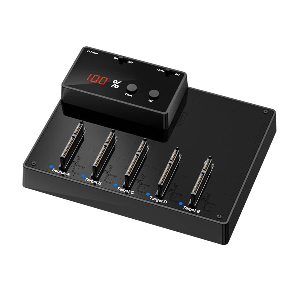 5-Bay SATA Hard Drive Docking Station, USB 3.0 (5Gbps), Supports up to 30TB (56TB) 2.5 SATA SSD/HDD, with 1:4 Offline Clone/Duplicator Function