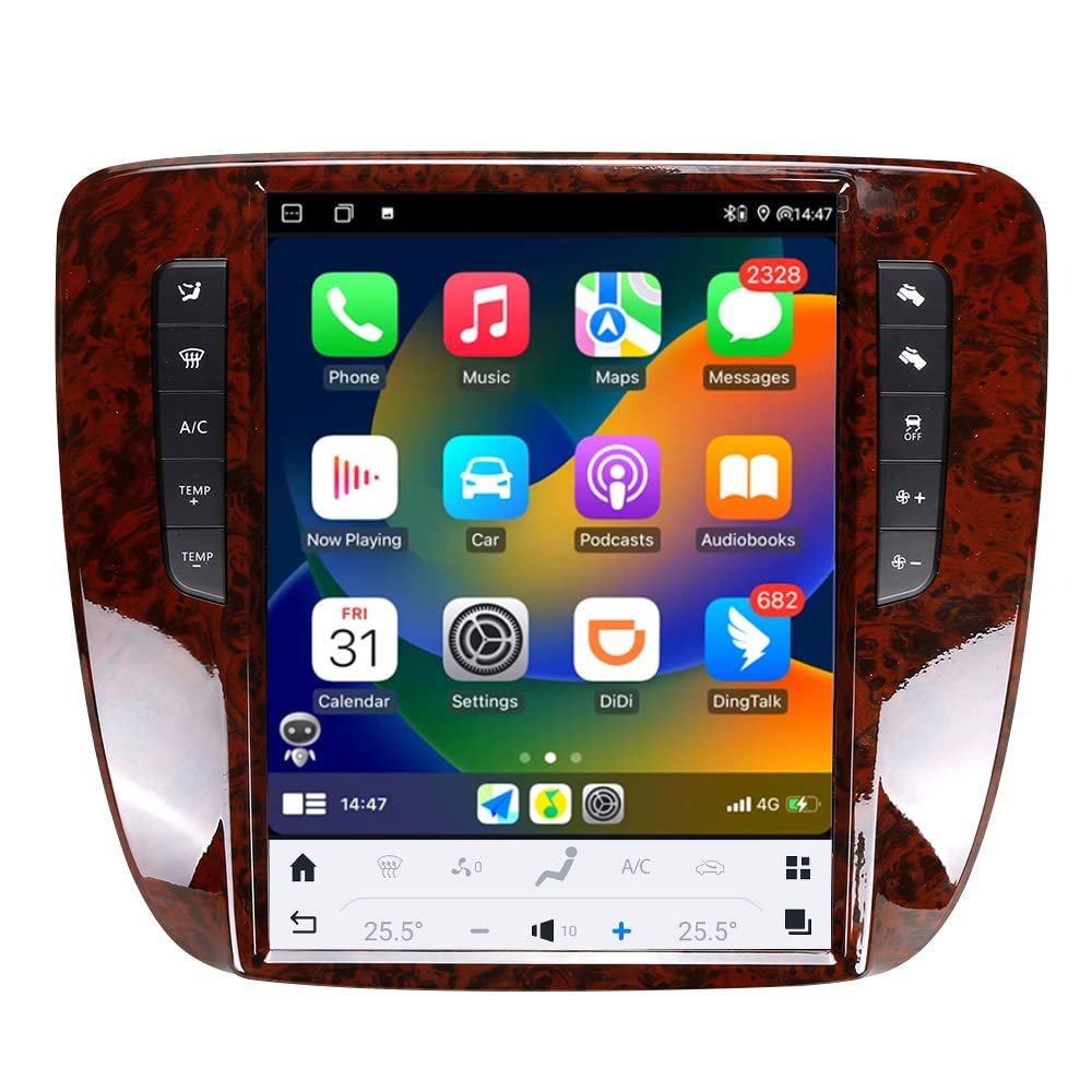 aoonav 12.1 Inch Android Snapdragon 665 Car Radio Upgrade for GMC Yukon/Chevrolet Tahoe Silverado 2007-2012 Multimedia Player GPS Wireless Carplay 4G WiFi Touch Screen Stereo Replacement