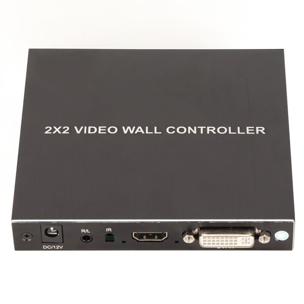 Video Wall Controller, HD Display Seamless Splicing Processor with RS232, Input, 4 Way Audio Output 180 Rotate TV Wall Display 2x2 1x2 1x3 1x4 2x1 3x1 4x1 (US Plug)