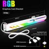 Graphics Card GPU Support Bracket, 5V 3Pin ARGB Interface & Small 4Pin Interface RGB Video Card Holder, 2 PCIE Slots Easy Installation GPU Bracket for 99% Cases view 3