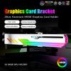 Graphics Card GPU Support Bracket, 5V 3Pin ARGB Interface & Small 4Pin Interface RGB Video Card Holder, 2 PCIE Slots Easy Installation GPU Bracket for 99% Cases view 4