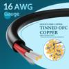 HiFind 16/2 Gauge Speaker Wire Cable 150 Ft-Tinned OFC Copper-UL CL3 Rated- Indoor/Outdoor-Pro Series 16 AWG-UV PVC Jacket&Cotton, Hi-Fi Sound for Car Audio,Home Theater Speakers,Stereos-Black view 3