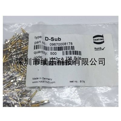 09670008178 Harding D9 Male Header pin 0.25mm2-0.56mm2 Gold-Plated