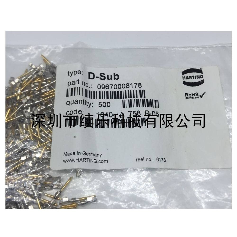 09670008178 Harding D9 Male Header pin 0.25mm2-0.56mm2 Gold-Plated