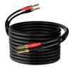HiFind Speaker Cable Wire 40 Ft with Gold-Plated Banana Tip Plugs-UL CL3 Rated-Indoor&Outdoor&in Wall-Flexible-16 AWG Gauge Tinned Copper for Bi-Wire Bi-Amp HiFi Surround Sound-Black view 1