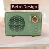 ASHATA Rechargeable Vintage Bluetooth Speaker, Retro Bluetooth 5.0 Speaker, Mini Bluetooth Speaker Memory Card AUX USB Rechargeable MP3 Player for Camping Party Gift (Green) view 2