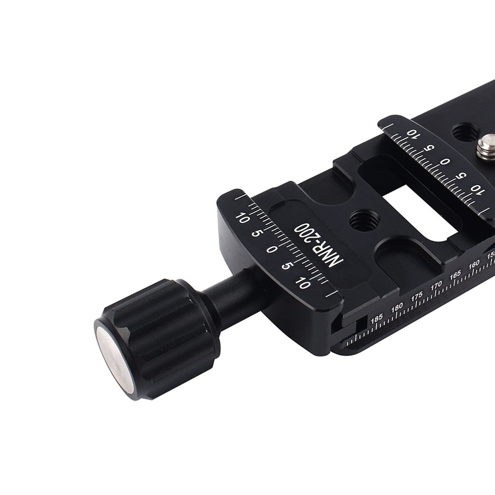 Camera Nodal Quick Release Clamp 200mm Black Aluminum Alloy Rail Nodal Slide Plate Quick Release Clamp for Camera Macro Photography,Rail Slide Plate