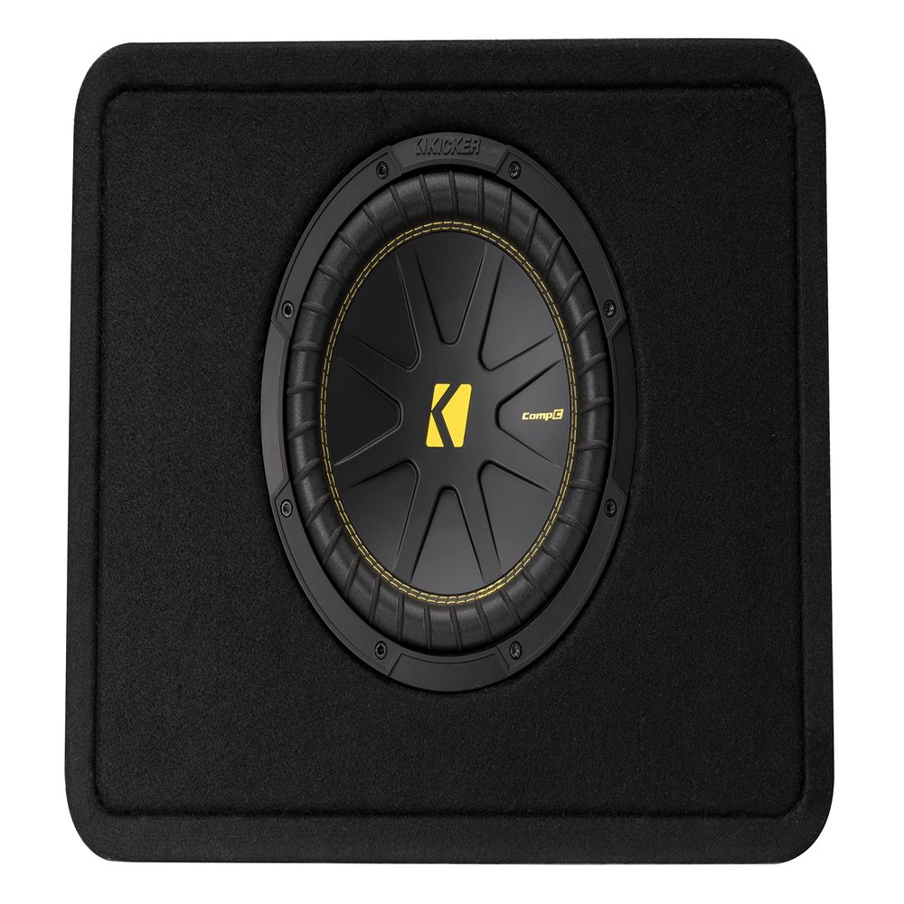 KICKER 50TCWC104 CompC 10" Subwoofer in Thin Profile Enclosure 4-Ohm