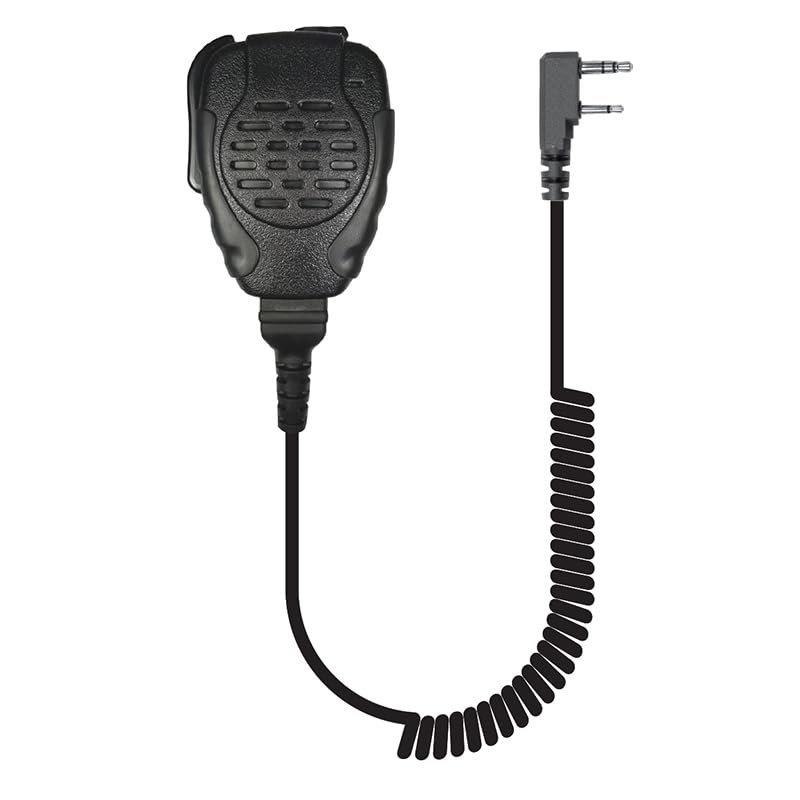 PRYME SPM-2101 Trooper IP56 Water Resistant Remote Speaker Microphone w/Noise Reducing Mic and Large PTT Switch - Fits: All Kenwood Radios with 2-pin Connector on The Side