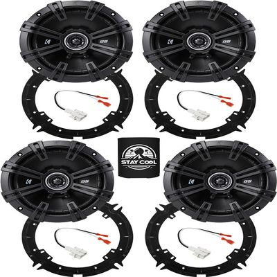 KICKER Speakers 6.5 inch for Hyundai Elantra 2017-2020 Upgrade Kit - 4 Pack of DS Series with Adapters and Harness, Coaxial 6 1/2 Car Audio Front and Rear Door Speaker DSC650, 43DSC6504