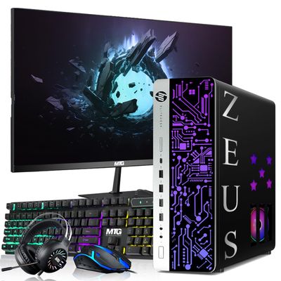 TechMagnet HP G3 Desktop RGB Computer PC Intel Core i5 Processor 16GB DDR4, 1TB SSD, GTX 1050 Ti, 22-Inch Monitor, Gaming Keyboard Mouse, RGB Headphone, Windows 11 Pro, Black (Renewed)