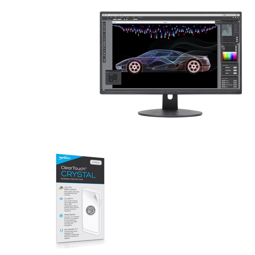 BoxWave Screen Protector Compatible with Sceptre 24" LED Monitor (E248W-19203RTD) - ClearTouch Crystal (2-Pack), HD Film Skin - Shields from Scratches