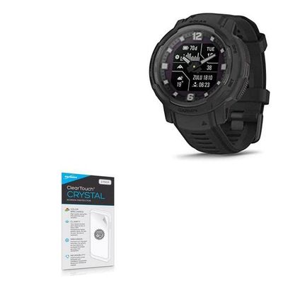 BoxWave Screen Protector Compatible with Garmin Instinct Crossover Solar Tactical Edition - ClearTouch Crystal (2-Pack), HD Film Skin - Shields from Scratches