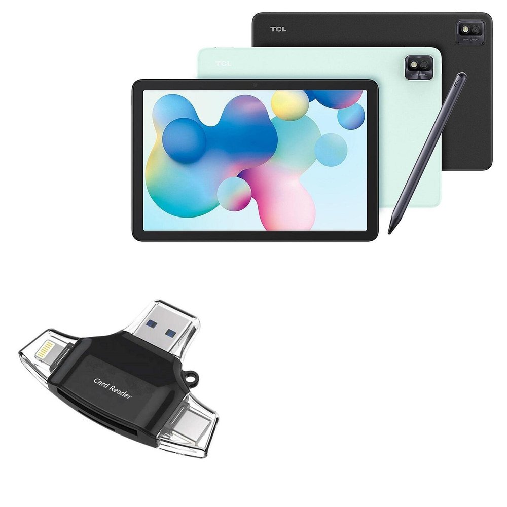 BoxWave Smart Gadget Compatible with TCL NxtPaper 10s - AllReader SD Card Reader, microSD Card Reader SD Compact USB - Jet Black