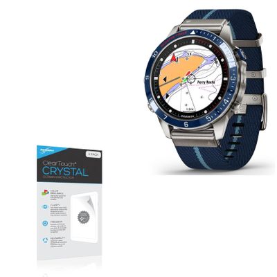 BoxWave Screen Protector Compatible with Garmin MARQ Captain (Gen 2) (1.2 in) - ClearTouch Crystal (2-Pack), HD Film Skin - Shields from Scratches