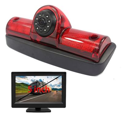 3rd Third Brake Light Backup Reverse Parking Rear View Reversing Camera Led/IR Light Night Vision Waterproof IR Lights for RAM PROMASTER Cargos Van Guide Line HD CCD (Camera+5IN)