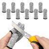 BlingKingdom 10pcs Breathable Cut Resistant Finger Cots Protection Reusable Durable Non Slip Finger Thumb Protector Gloves for Work Kitchen Garden Sculpture Grinding Stained Glass(Grey) view 1