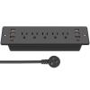CCCEI Recessed Power Strip Surge Protector with 5 Outlets, USB 3.0 USB-A and 45W USB-C Ports, Built in Furniture Desk Hidden Outlet, with 10 FT 45 Degree Flat Plug Extension Cord. view 1