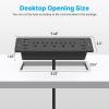 CCCEI Recessed Power Strip Surge Protector with 5 Outlets, USB 3.0 USB-A and 45W USB-C Ports, Built in Furniture Desk Hidden Outlet, with 10 FT 45 Degree Flat Plug Extension Cord. view 2