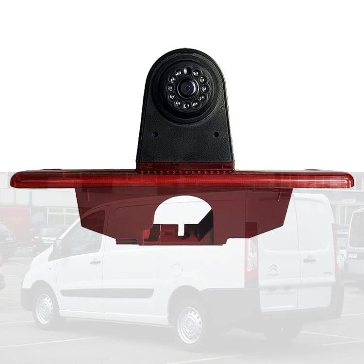 3rd Third Brake Light Backup Reverse Parking Rear View Camera Led/IR Light for Peugeot Expert/Traveller/Citroen Jumpy/SpaceTourer & Toyota ProAce (2007-2016) Guide Line HD CCD (Camera)