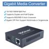 2 Pack Gigabit SFP to RJ45 Fiber Media Converter, Fiber to Ethernet Converter, 10/100/1000Mbps RJ45 Port to 1000Mbps Open SFP Port, up to 120km, Auto-Negotiation, Durable Metal Casing view 2