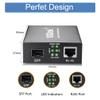 2 Pack Gigabit SFP to RJ45 Fiber Media Converter, Fiber to Ethernet Converter, 10/100/1000Mbps RJ45 Port to 1000Mbps Open SFP Port, up to 120km, Auto-Negotiation, Durable Metal Casing view 4