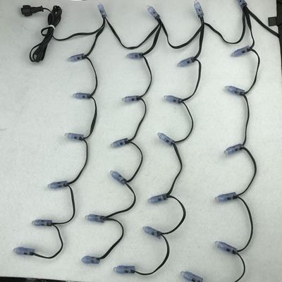 AMNOUR Addressable 7nodes*15drops LE RGB Full-Color Icicle String; DC12V WS2811 Control; Full Black Wire; IP68; 105nodes/set